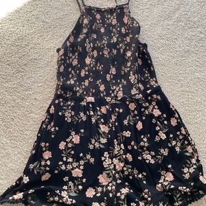 Black Romper w/ Floral Designs